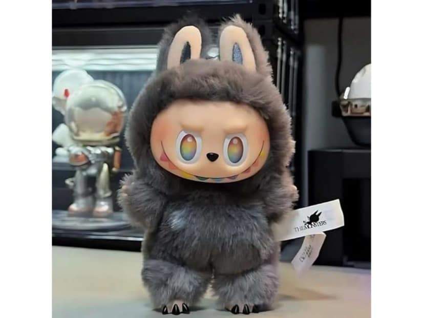 Labubu Plush Character Doll, Cute Monster Design, Soft Furry Texture, Available in White, Purple, Mint and Blue Colours Mix Color