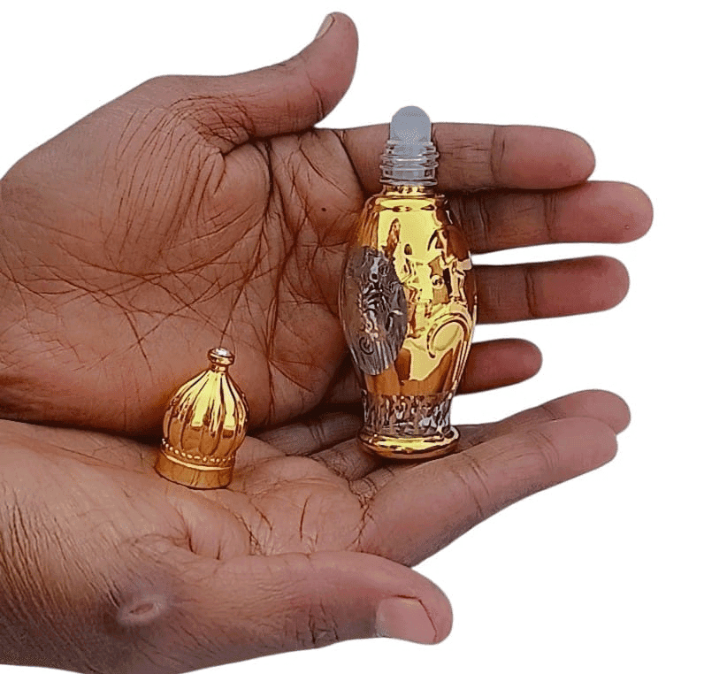 Mii Art Empty 10ml Golden Glass Bottles – Refillable Containers for DIY Perfume, Rose Water & Aromatherapy | Elegant Decorative Attar Vials 1 pcs view 3