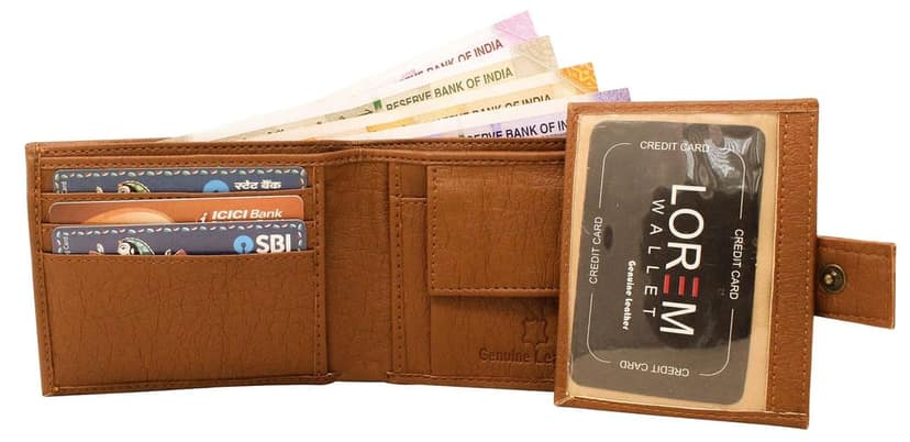 Removable Card Holder Bi-Fold Premium Faux Leather 7 ATM Card Slots Wallet for Men-B view 4