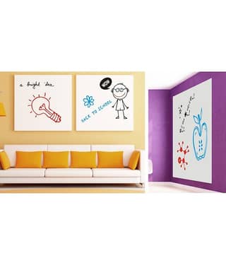 Jaamso Royals White Board PVC Vinyl Multicolour Wall Sticker - Pack of 1