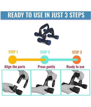 Priyal Enterprises Push Up Bar Stand for Gym & Home Exercise, Dips/Push Up Stand for Men & Women. Useful in Chest & Arm Workout (Black & Blue))