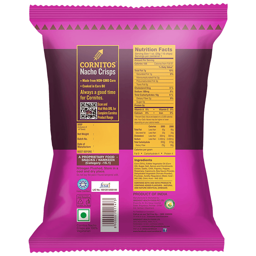 Cornitos Nacho Chips - Sweet Chili, 55 G Pouch view 2