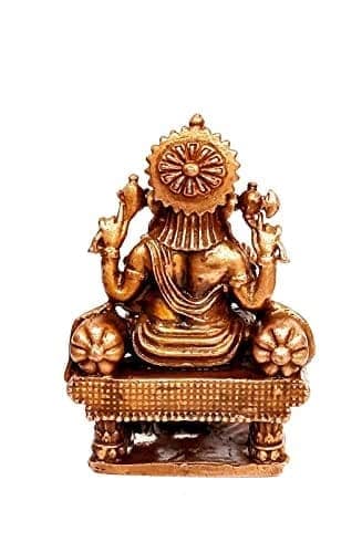 Searchers Paradise - Copper Idols Ganesh with Prabhavalli, 2.5 inches, Copper Handmade 160 Grams, Patina Antique Finish, Pack of 1 Piece view 2
