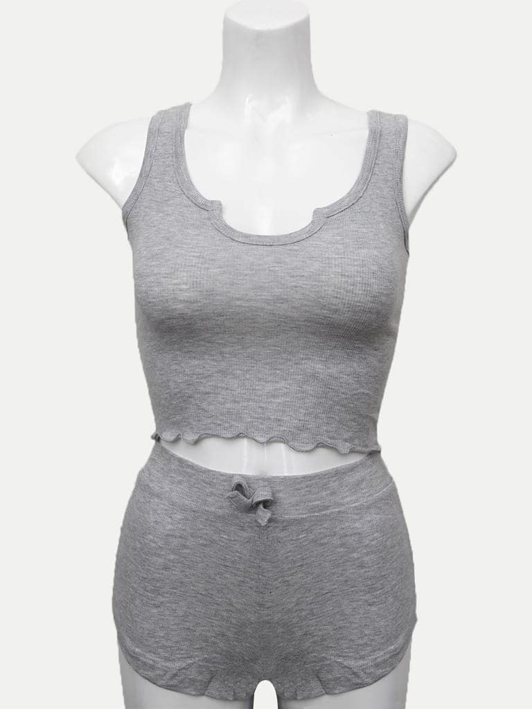 Women Grey Melange Loungewear Set