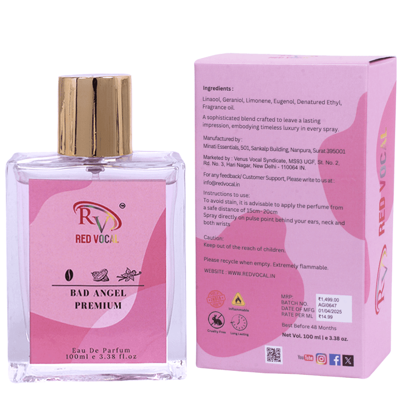 Red Vocal White Oud Luxury (Unisex) with Bad Angel Premium (Women) 100ml Perfume Spray Combo – 2 x 100ml view 6