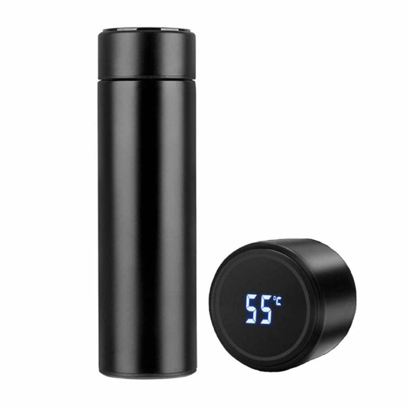 Smart LED Temperature Display Insulated Flask (Matte Black, 500ml) | Touch Sensitive Temperature Control | Daily Hydration