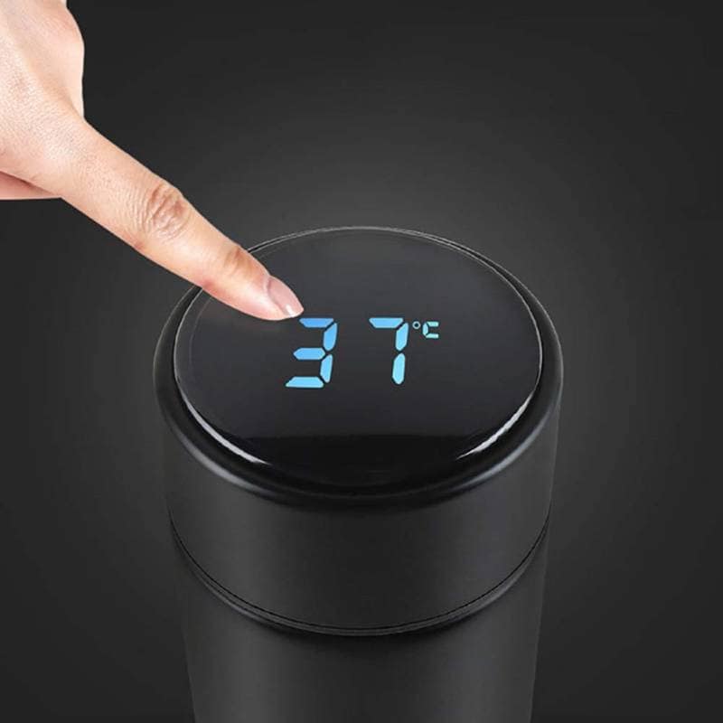 Smart LED Temperature Display Insulated Flask (Matte Black, 500ml) | Touch Sensitive Temperature Control | Daily Hydration view 4