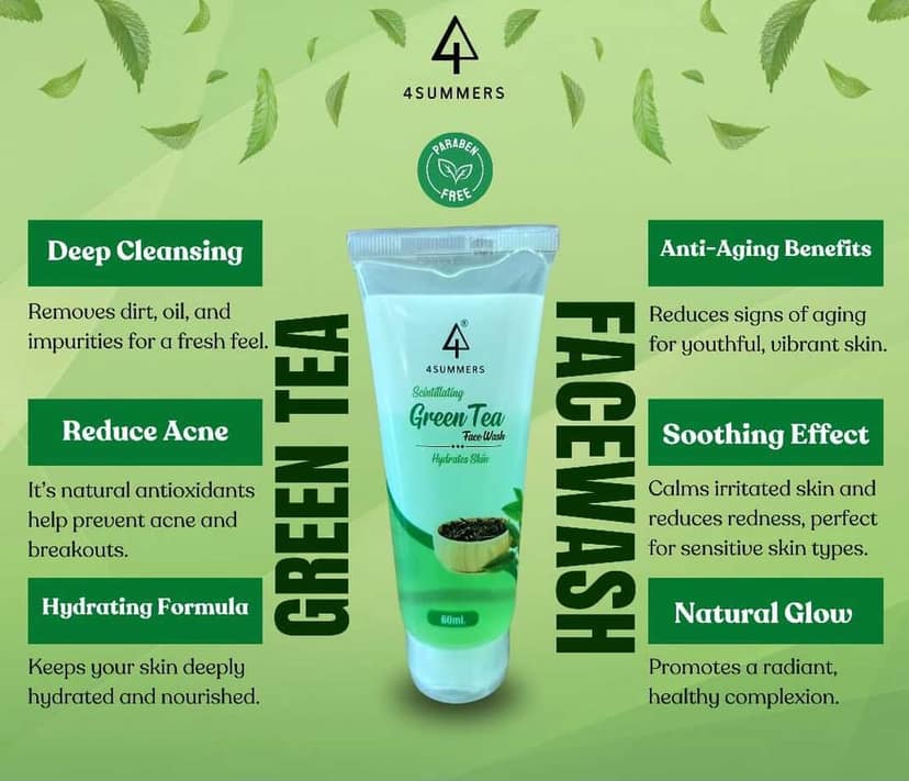 4SUMMERS GREEN TEA FACE WASH 60ml view 3