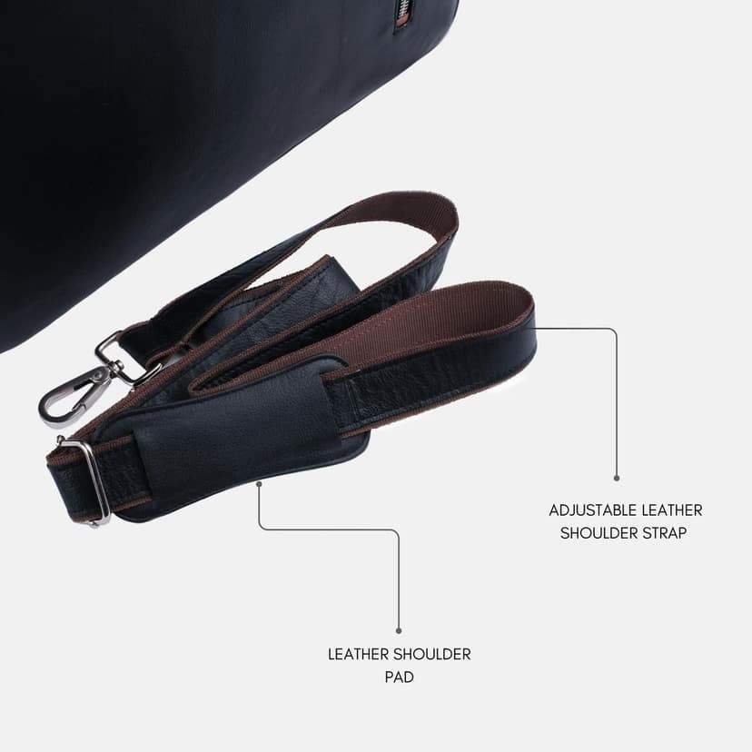 NexusBlend Navy Blue Tan Laptop Bag - Sleek and Functional view 10