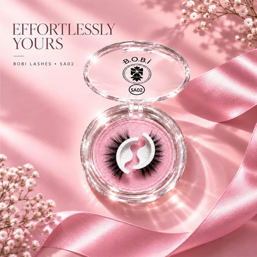 BOBI Self Adhesive Eyelashes SA02 Doll Eye – Soft Center Volume | Wide-Eyed Effect | Youthful Lift | No Glue Needed | Reusable | Lightweight Design view 3
