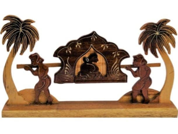 Traditional Handcrafted Wooden Palanquin Decor Showpiece