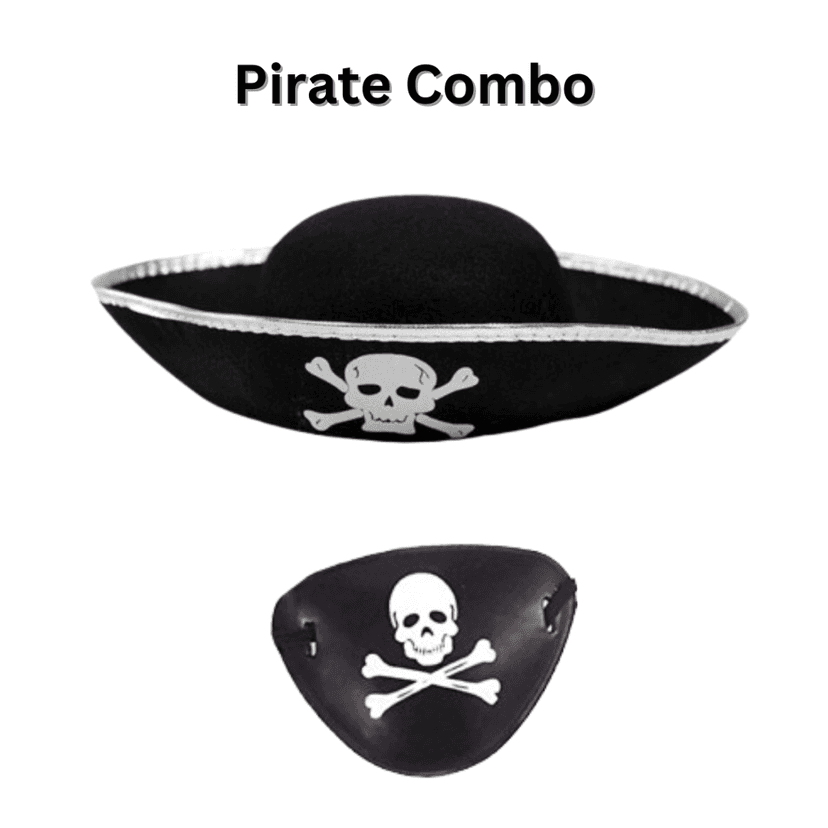Pirate Cap with Eye Patch Halloween For Kids and Adults view 2
