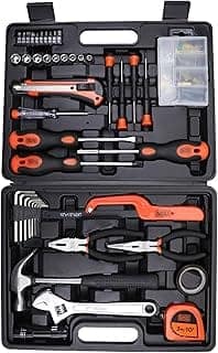 BLACK+DECKER BMT126C Hand Tool Kit for Home & DIY Use (126-Piece) - Includes Screwdriver, Wrench, Ratchet, Saw, Claw Hammer, Measuring Tape and Plier, ORANGE & BLACK