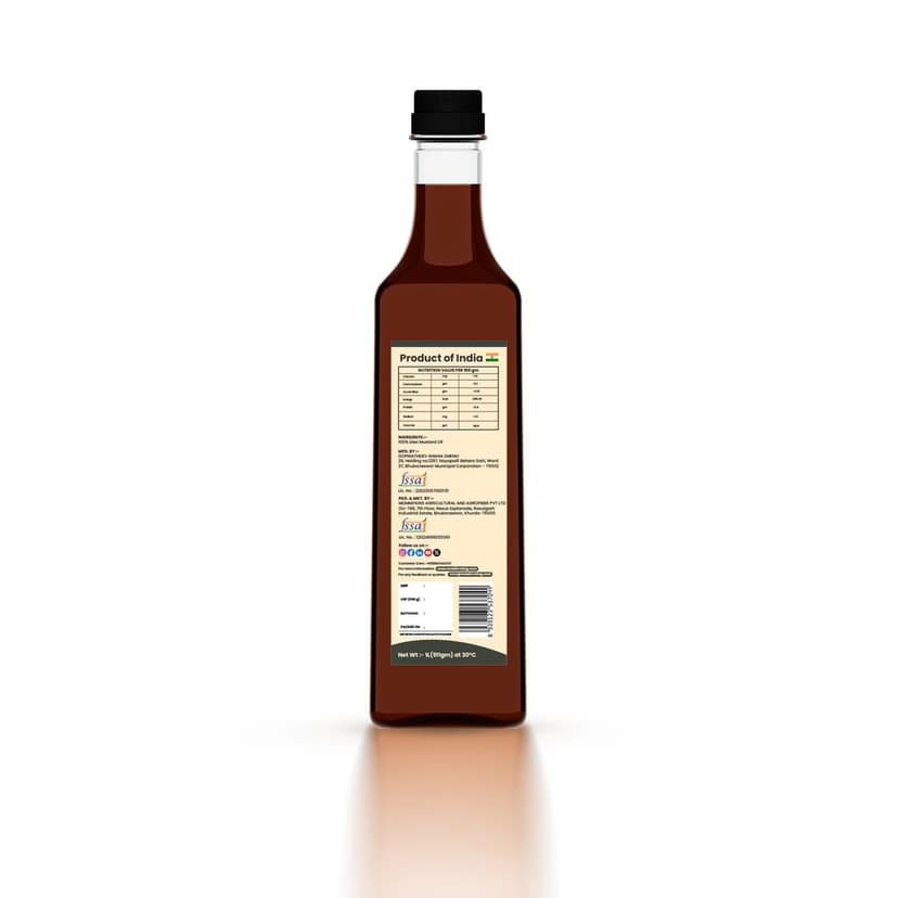 MAA FARMING - FROM SOIL TO PLATE 100% Pure and Natural Black Mustard Oil | Wood Pressed Mustard Oil with Rich Aroma & Flavour | Daily Cooking with Multipurpose Usage Oil (1Ltr) view 2