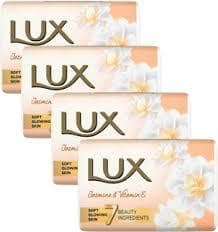 Lux Jasmine & Vitamin E Soap Bar, For Soft Glowing Skin With 7 Beauty Ingredients, 100 G (Pack Of 4)