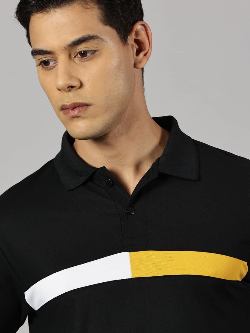 Dry-fit Black Striped Polo view 6