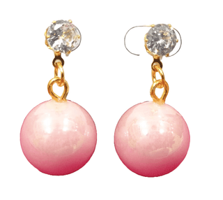 Elegant Simulated Pink Pearl Earrings