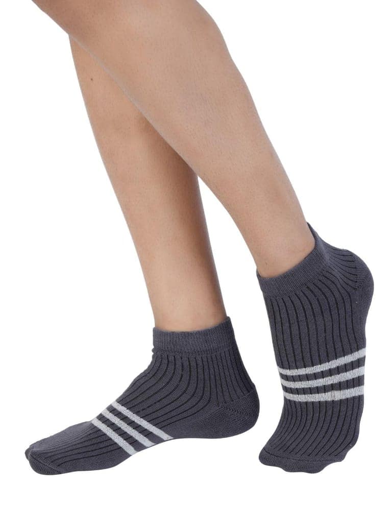 AirGarb Stylish Striped Low Ankle Cotton Socks for Men and Women: Comfortable Cushioning & Breathable Design (Pack of 4) - Multi view 4