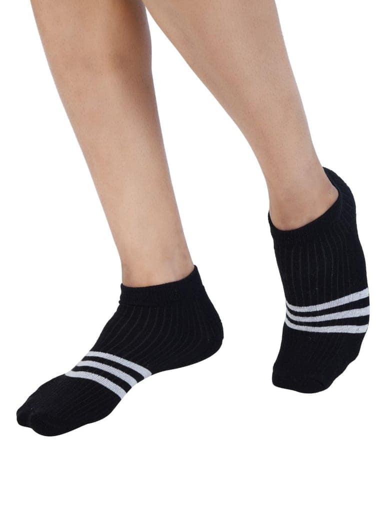 AirGarb Stylish Striped Low Ankle Cotton Socks for Men and Women: Comfortable Cushioning & Breathable Design (Pack of 4) - Multi view 5