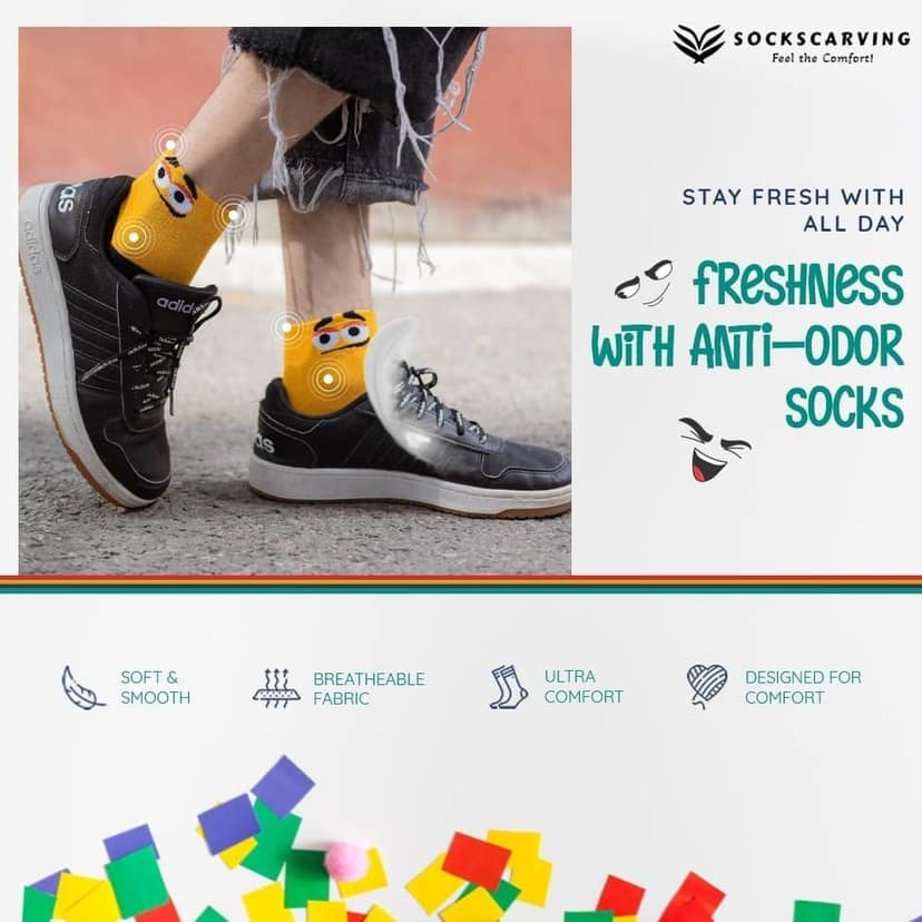 SOCKSCARVING Multicolour Pembrey Edition Cotton Socks Pair of 5, Above Ankle Full Length, Free Size, Casual Design, For Men-Women view 4