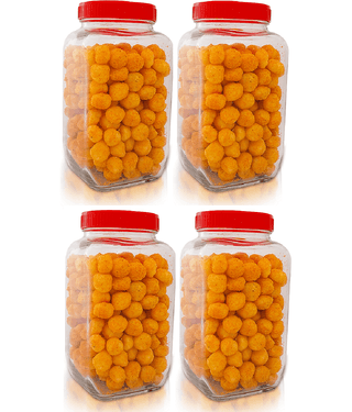 CROCO JAR 2700ml-Squair Jar Glass Food Container Set of 4 2700 mL