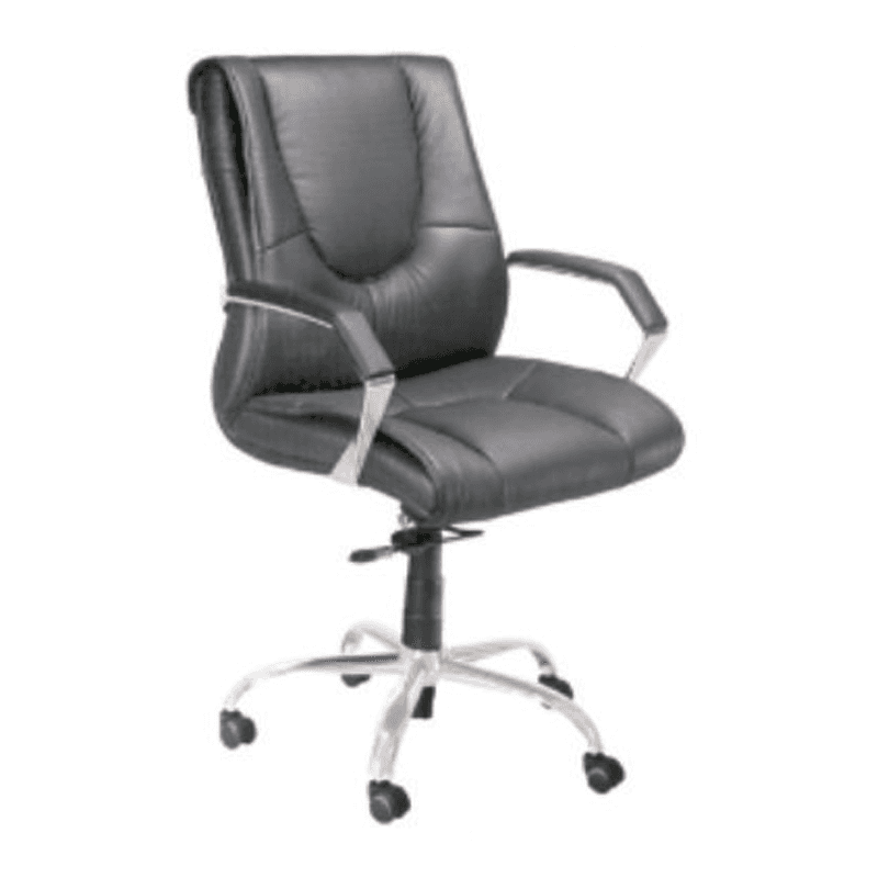 Next to Boss - Leatherette Revolving Chair With Cushioned Handle & Metal Base (CS-L18-MB)