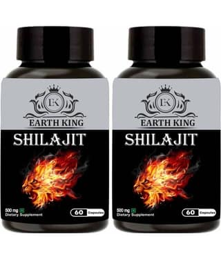 EARTH KING Shilajit Capsule Supports Strength, Stamina & Energy - 500mg 120Capsules (Pack of 2)