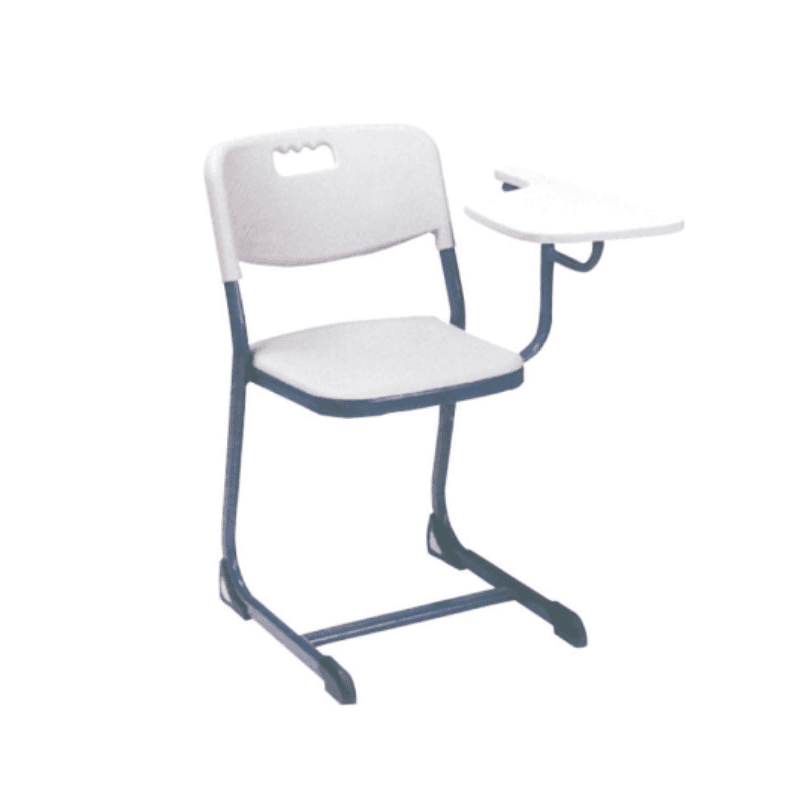 Learn With Us - Seat & Back In Hard PP, MS Powder Quoted Leg, Half Length 18 mm Writing Fixed Top (CS-E7)