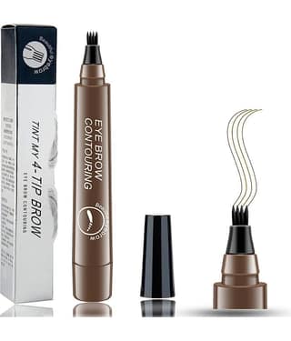 Adbeni Eyebrow Pen with a 4 Micro-Fork Brow Eyebrow Kit Dark Brown 50 g