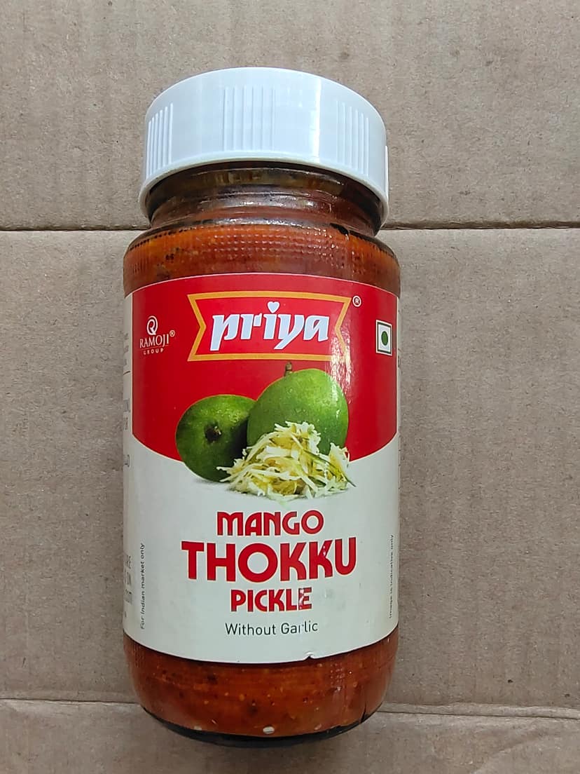 Priya Pickle - Mango thokku Without Garlic, 300 g Bottle