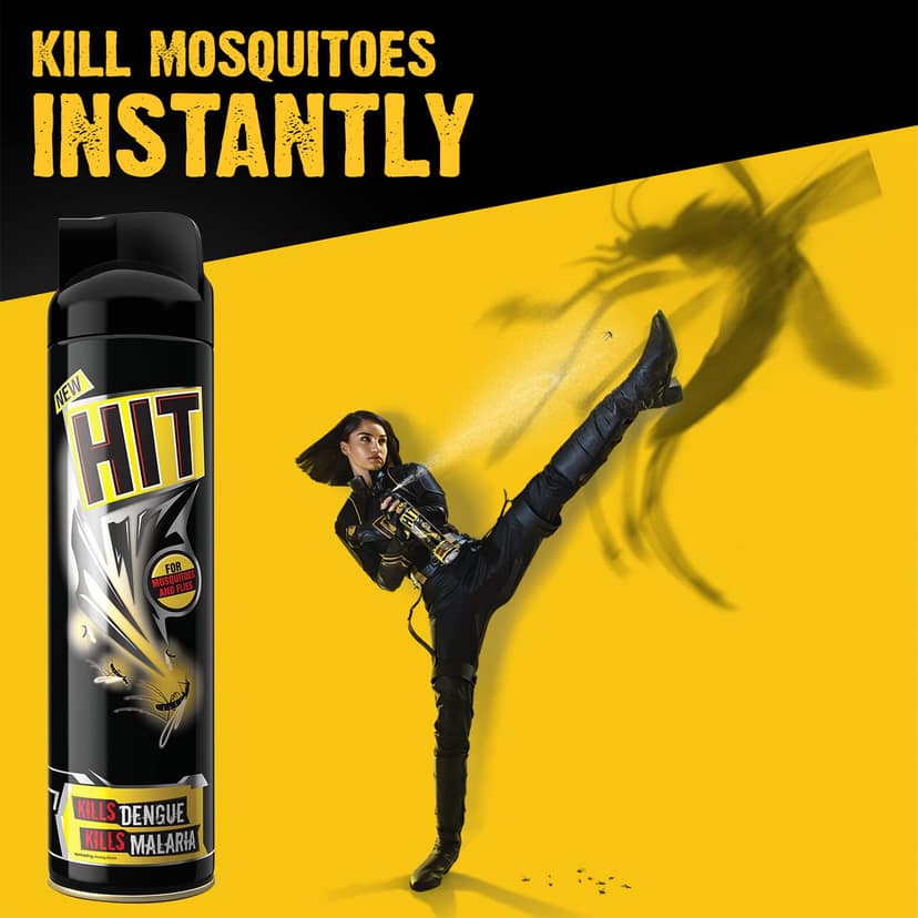 Hit Flying Insect Killer - Mosquito & Fly Killer Spray, Instant Kill, Protection From Dengue & Malaria, 320Ml view 2