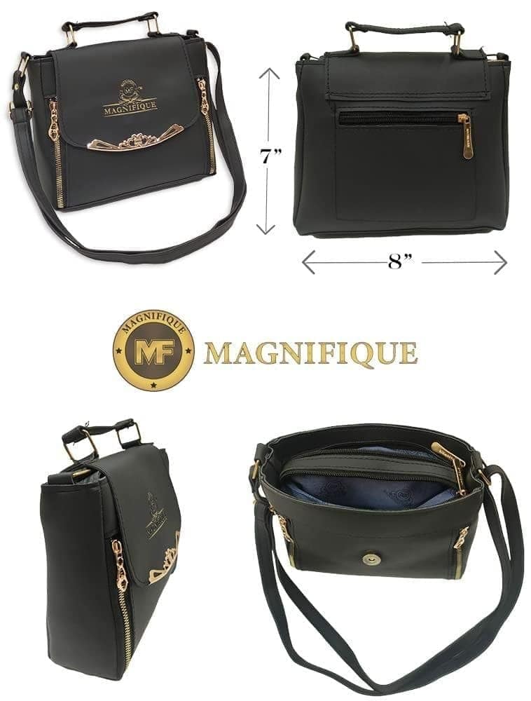 Magnifique Women's Hand/Sling/Side Bag/purse Polyurethane Western (Black) view 3