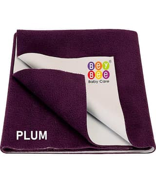 Beybee Plum Laminated Bed Protector Sheet ( Pack of 2 )