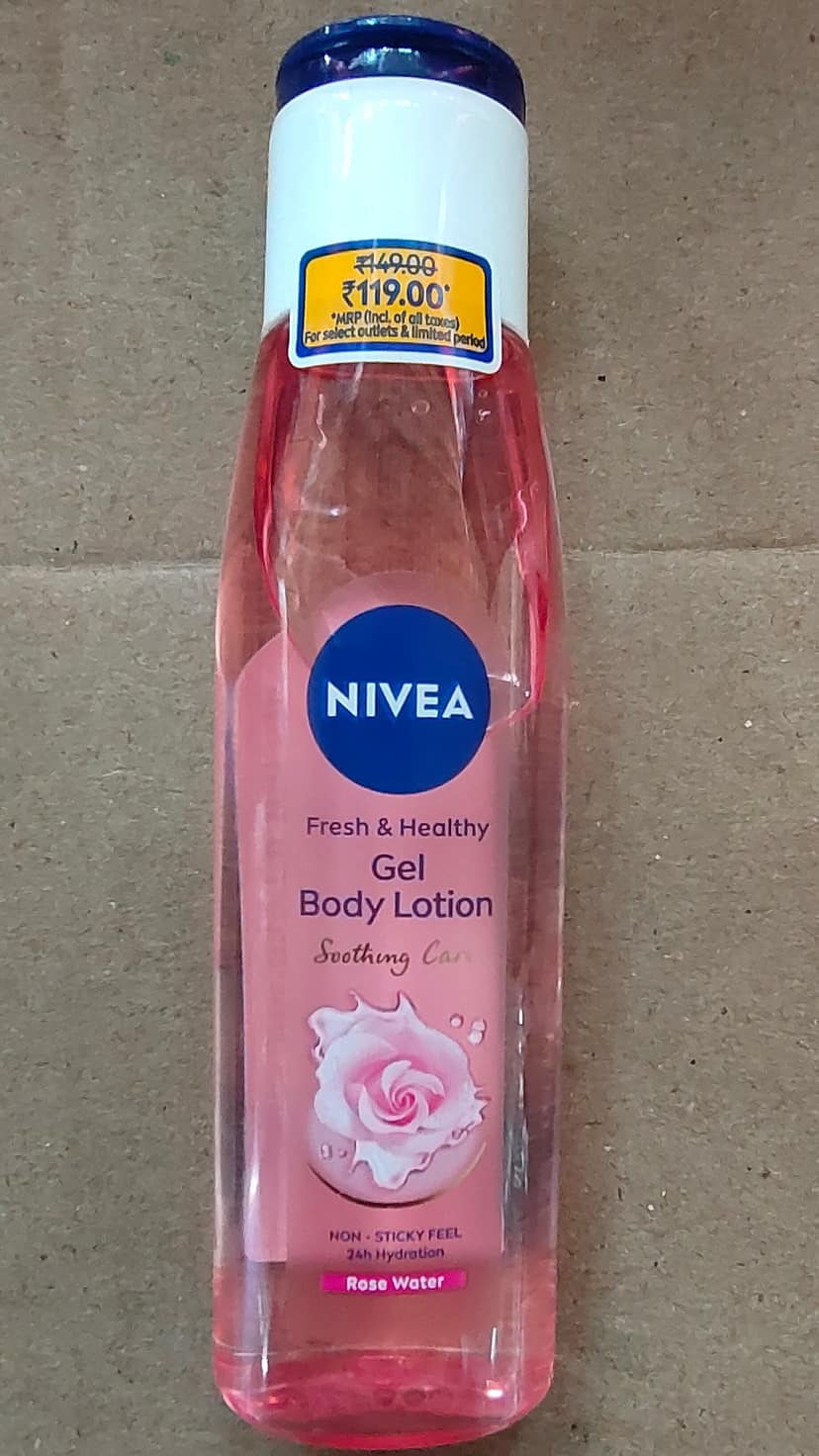 Nivea fresh & healthy rose water gel body lotion