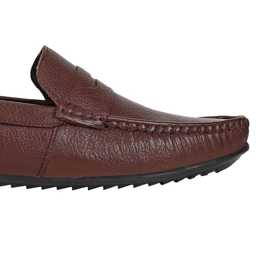 SeeandWear Brown Leather Loafers for Men view 9