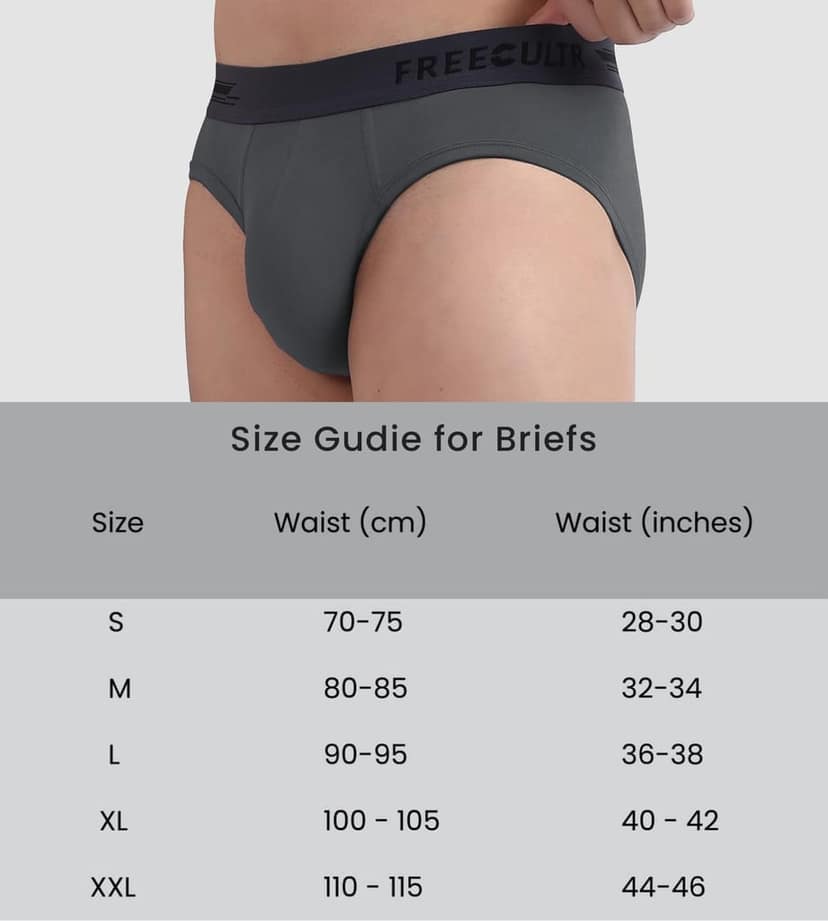 FREECULTR Men's Underwear Anti Bacterial Micromodal Airsoft Brief - Non Itch No Chaffing Sweat Proof Pack of 1-Ash Grey view 6