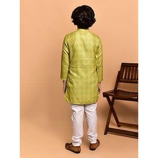 PrintCultr Boys Festive & Party Kurta and Pyjama Set (Yellow) view 2