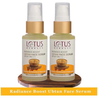 Lotus Herbals Radiance Boost Ubtan Face Serum Spf 20 Turmeric, Sandalwood Rose Water30Ml ( Pack Of 2 )
