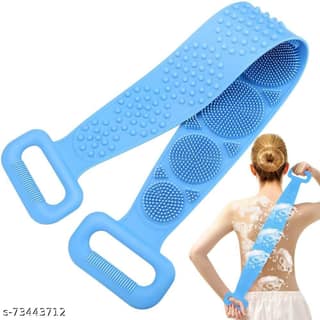 Silicone Bath Body Scrubber & Back Cleaning Massage Brush | Flexible Body Shower Scrubber