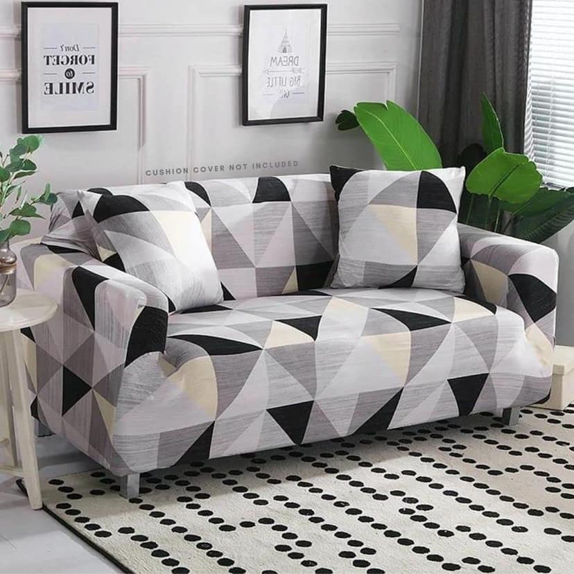 PENTHOOM Elastic Sofa Cover 3 Seater Fully Covered| Plain Sofa Cover Big Elasticity Sofa Cover with High-Density Fabric | Perfect Size Couch Cover Sofa Slip Cover