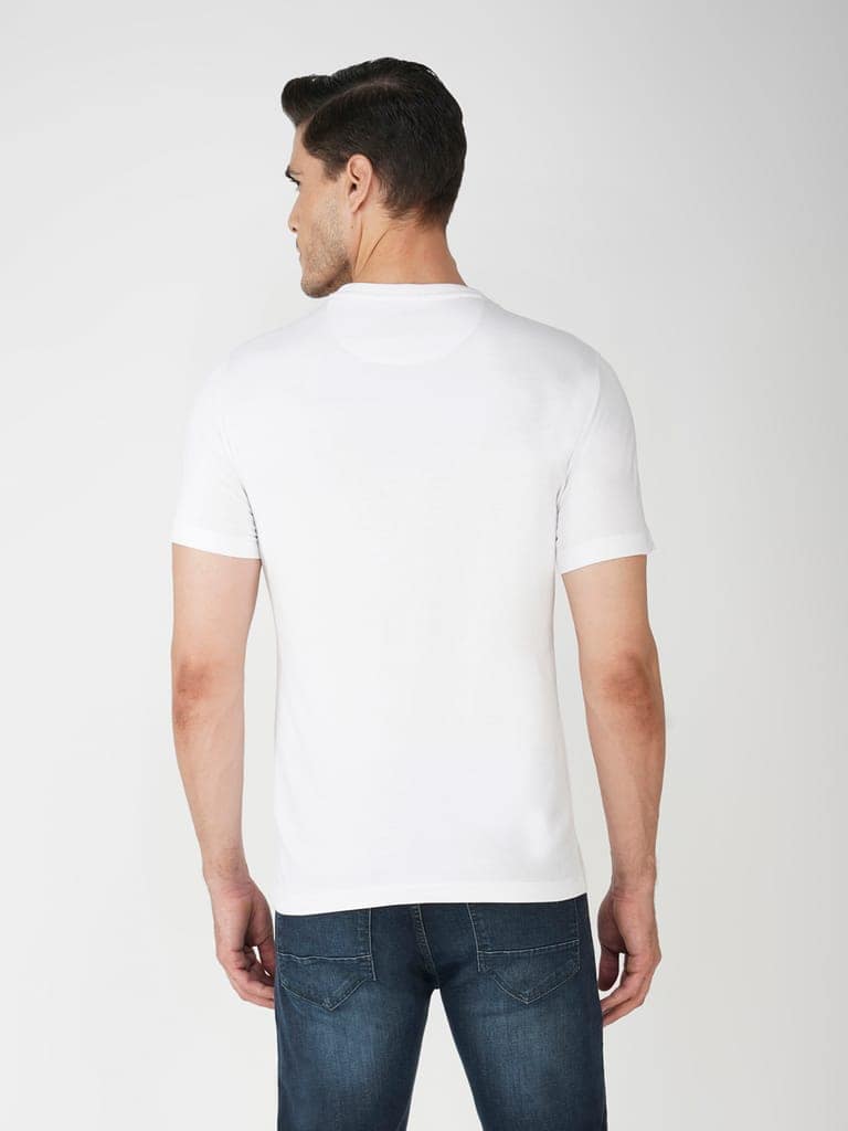 Men’s Pure Cotton Graphic T-Shirt-White view 2