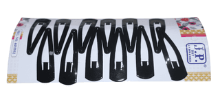 Black Snap Hair Clips - Set of Elegant Hair Accessories