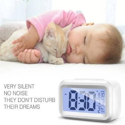 Kadio Digital White Clock view 2