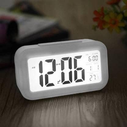 Kadio Digital White Clock view 3