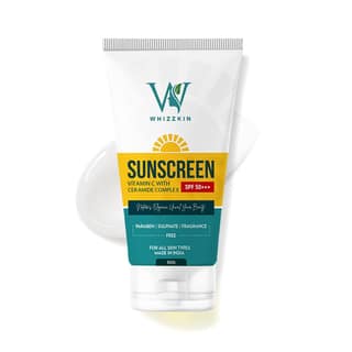 Whizzkin Sunscreen - SPF 50+++ PA+++ Lightweight & Hydrating Sunscreen Vitamin C with Ceramide Complex, 50 gm