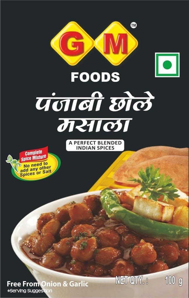 GM Foods Punjabi Chole Masala 100 grams (Pack of 1) | Authentic Spice Blend for Chickpeas Curry | Onion & Garlic Free | Flavorful Indian Gravy Masala | Ready to Cook Chana Masala Powder view 2