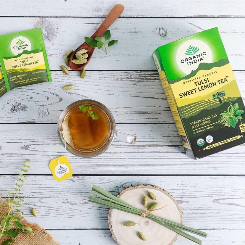 Organic India Tulsi Sweet Lemon 25 Tea Bags view 3