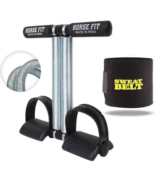 HORSE FIT Tummy Trimmer and Sweat Slim Belt Abs Exercises Fat Buster Weight Loss Fitness Home Gym Workout Equipment For Men and Women (Multicolor)