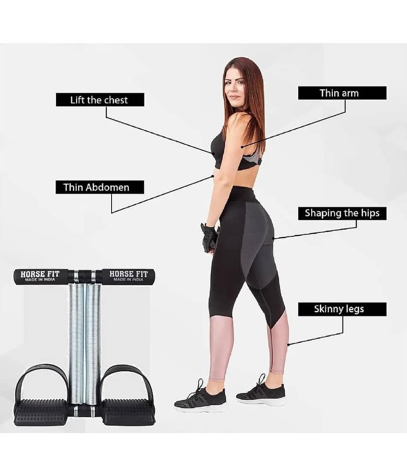 HORSE FIT Tummy Trimmer and Sweat Slim Belt Abs Exercises Fat Buster Weight Loss Fitness Home Gym Workout Equipment For Men and Women (Multicolor) view 2
