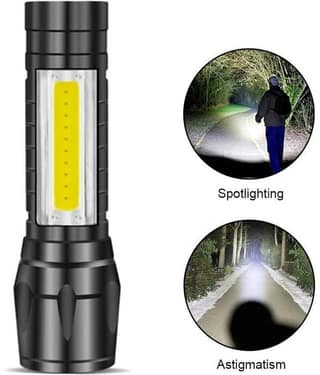 Stallion 500 Meter 4 Mode rechargeable battery zoomable Waterproof Torchlight LED Full Metal Body 10W Flashlight Torch 30 mins Run time